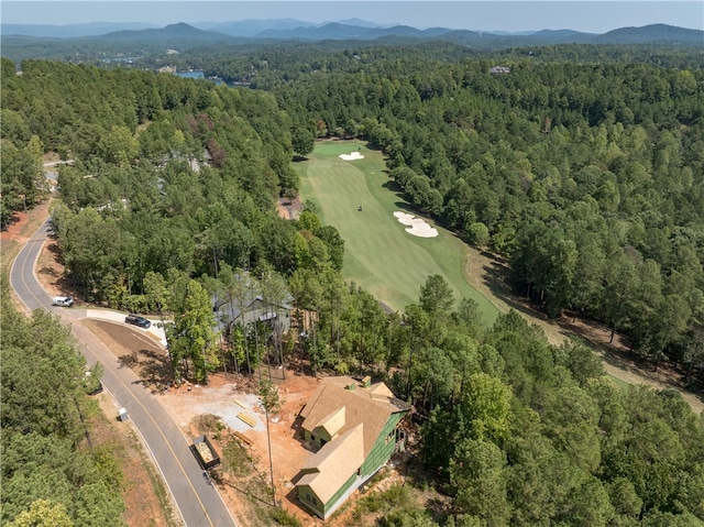 birds eye view of property featuring a mountain view