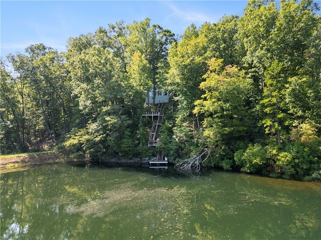 view of yard with a water view