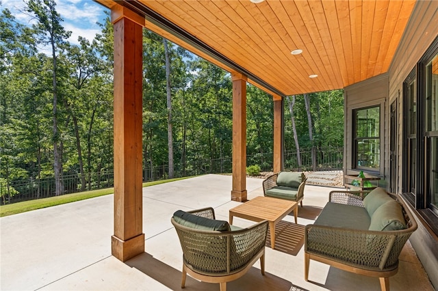 view of patio featuring an outdoor hangout area