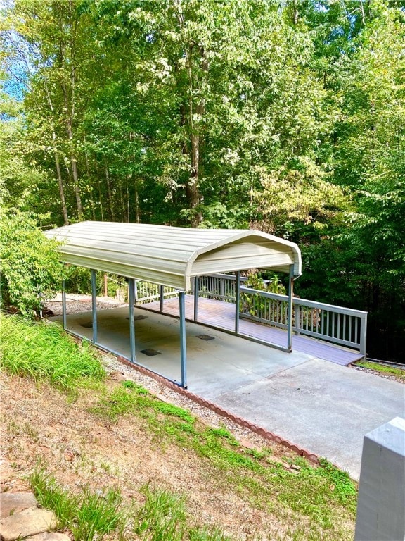 view of car parking with a carport