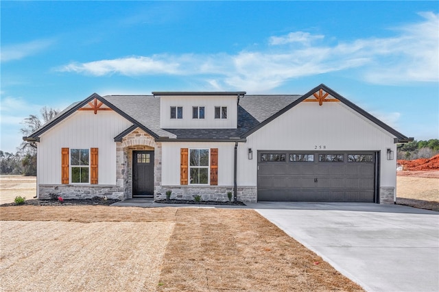 view of front of house with a garage