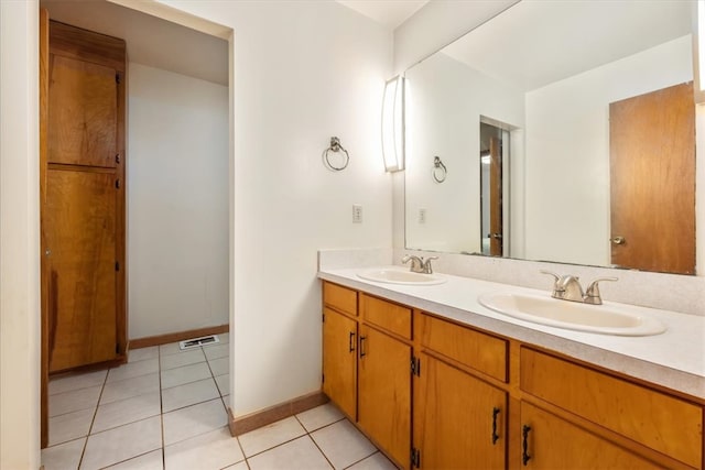 bathroom featuring tile patterned flooring and vanity