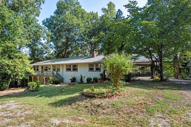 286 Nostradamus Ct, Salem, SC 29676 - ranch-style home featuring stairway, a chimney, and a front yard