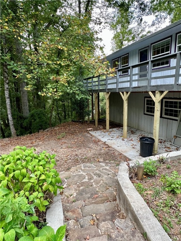 view of patio featuring a deck