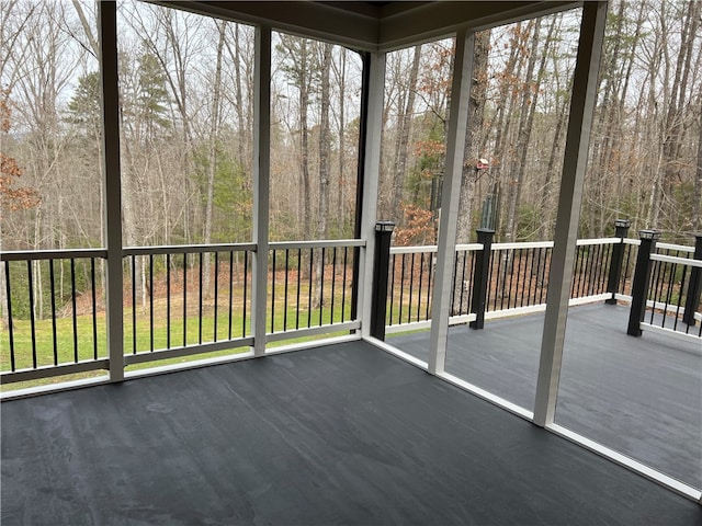 view of unfurnished sunroom