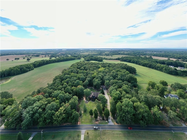 drone / aerial view featuring a rural view