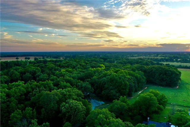 view of aerial view at dusk