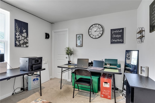 view of carpeted office