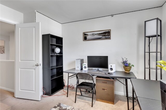 office with light colored carpet