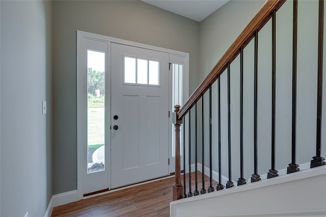 foyer featuring light wood-type flooring