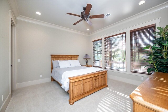 606 Majesty Ct, Salem, SC 29676 - bedroom featuring crown molding, baseboards, visible vents, and light carpet