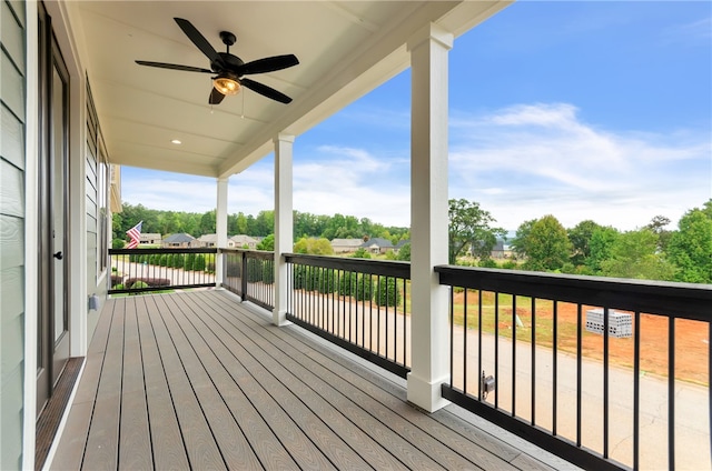 deck with ceiling fan