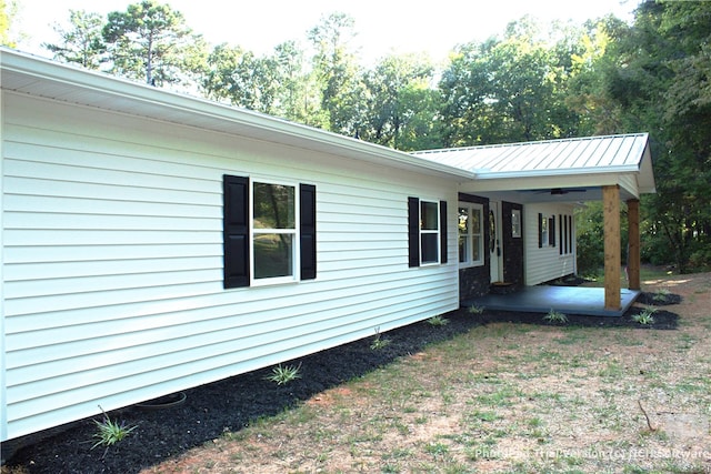 view of home's exterior with a patio