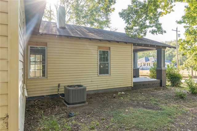 view of home's exterior featuring cooling unit