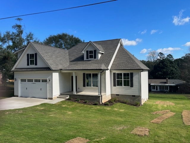 view of front of home featuring a front lawn and a porch