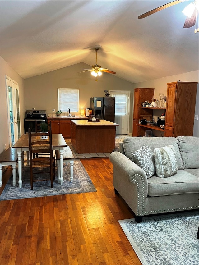 living room featuring wooden walls