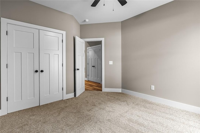 156 Grand Oak Cir, Pendleton, SC 29670 - unfurnished bedroom featuring baseboards, ceiling fan, carpet, and a closet