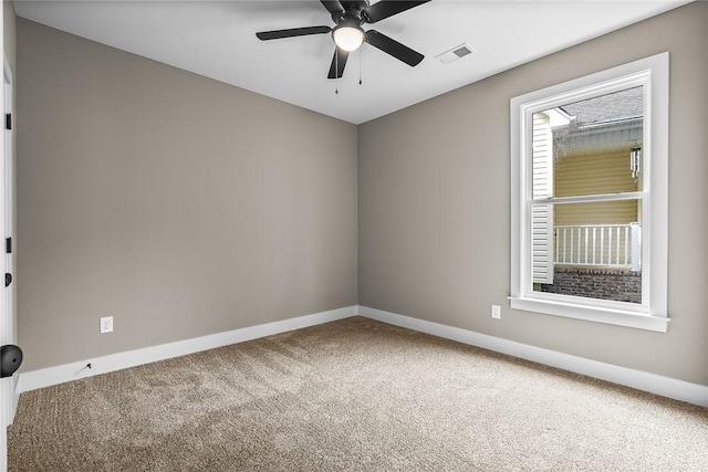 156 Grand Oak Cir, Pendleton, SC 29670 - carpeted spare room with baseboards, a ceiling fan, and visible vents