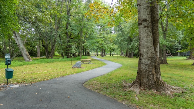 view of home's community featuring a yard