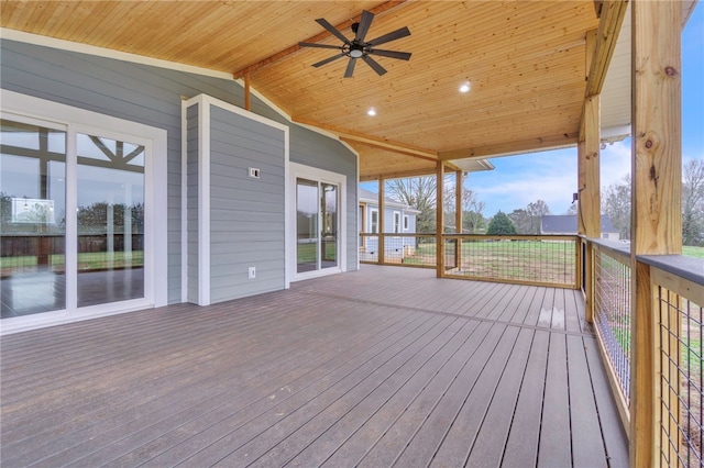 deck featuring ceiling fan