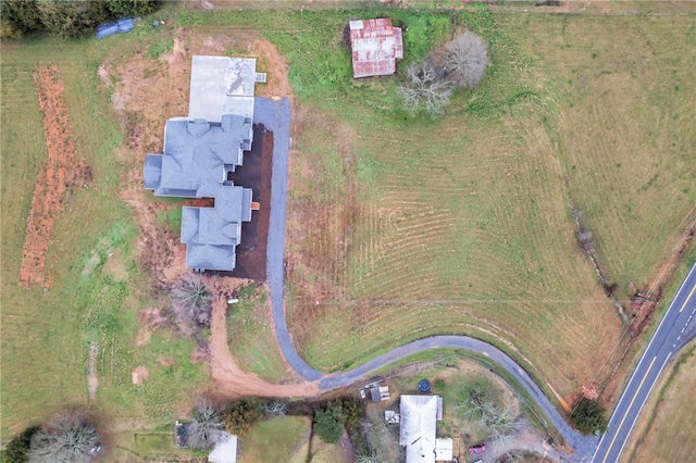 aerial view featuring a rural view