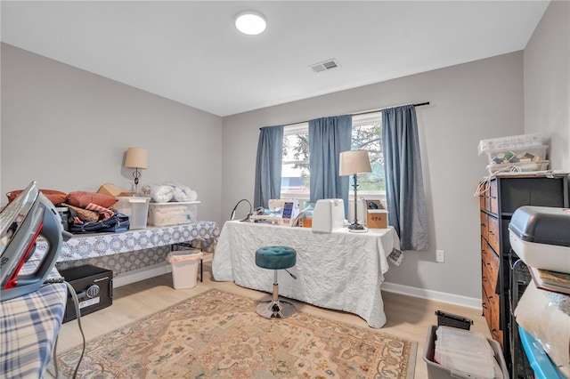 bedroom featuring light hardwood / wood-style flooring