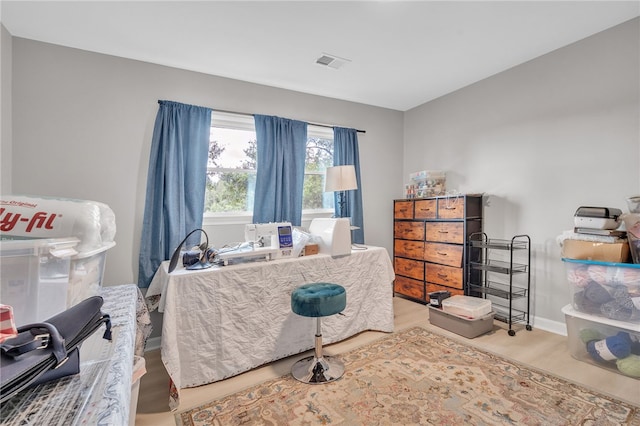 bedroom featuring wood-type flooring