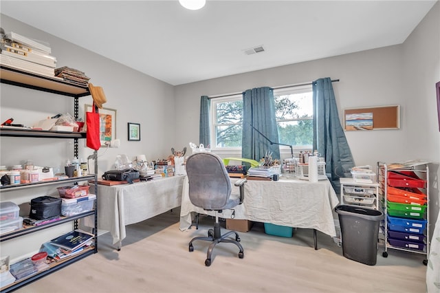 office area featuring wood-type flooring