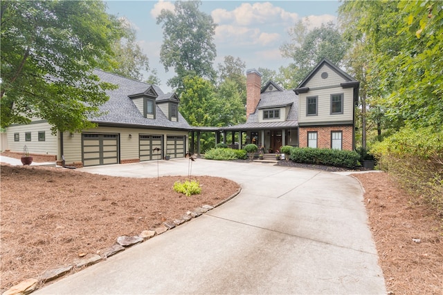 view of front of house with a garage