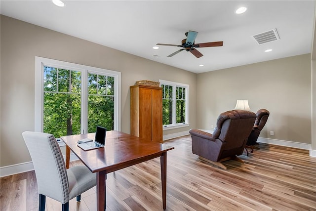 328 Grand Overlook Dr, Seneca, SC 29678 - office featuring healthy amount of natural light, baseboards, a ceiling fan, and recessed lighting