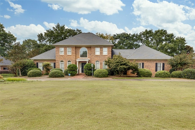 colonial house with a front lawn