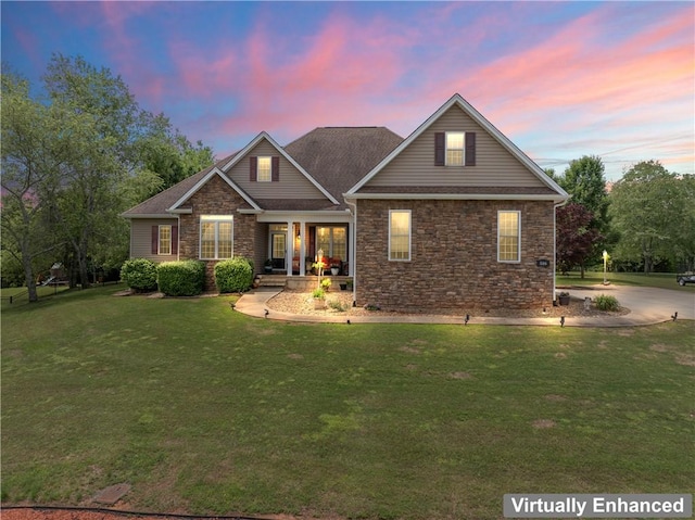 516 Serria Way, Seneca, SC 29678 - view of front of house with stone siding and a front yard