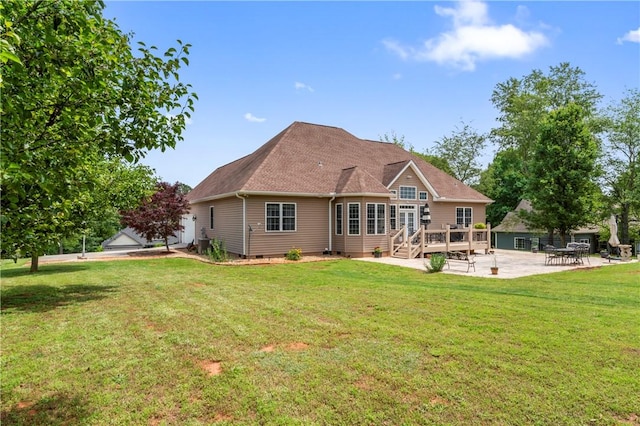 516 Serria Way, Seneca, SC 29678 - rear view of property with a wooden deck, a patio, a yard, and crawl space