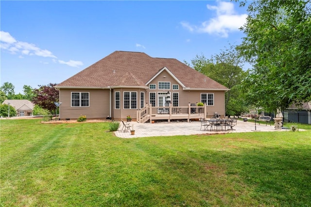 516 Serria Way, Seneca, SC 29678 - back of house featuring a patio, a wooden deck, a lawn, and an outdoor fire pit