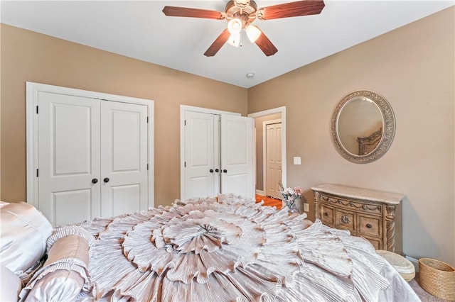 516 Serria Way, Seneca, SC 29678 - bedroom featuring two closets and ceiling fan