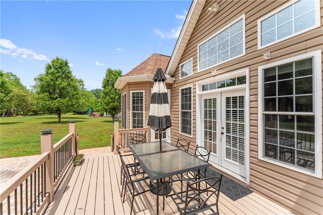 516 Serria Way, Seneca, SC 29678 - deck with a yard, french doors, and outdoor dining area