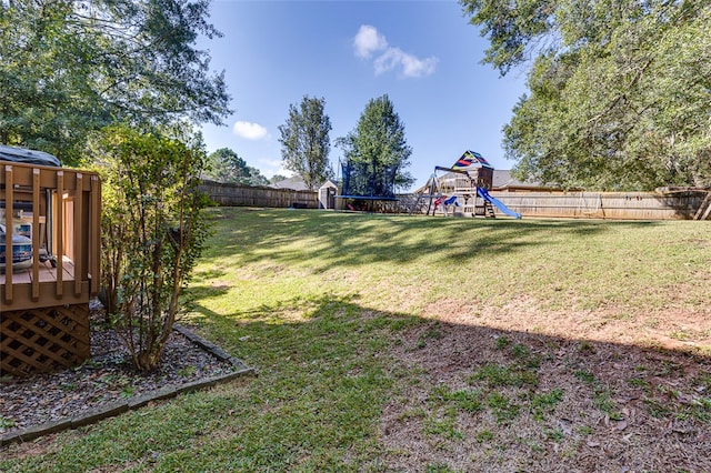 view of yard featuring a playground