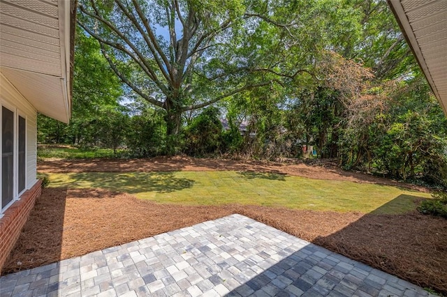 view of yard with a patio area