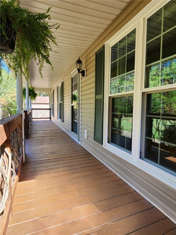 deck featuring covered porch