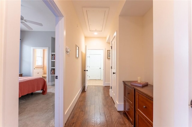 hallway featuring wood-type flooring