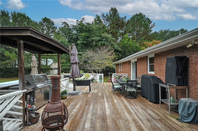 deck with area for grilling