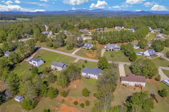 drone / aerial view with a mountain view