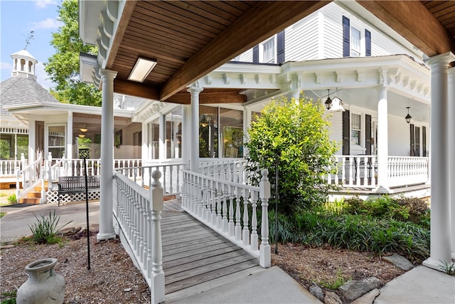 exterior space with a porch