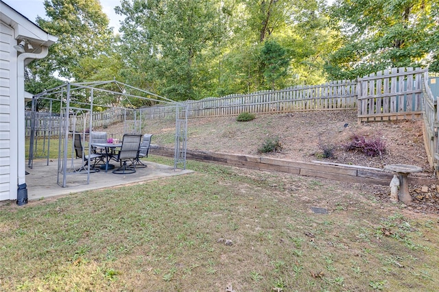 view of yard with a patio area