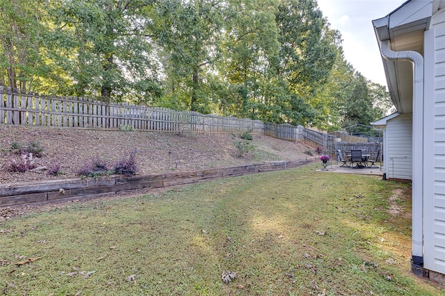 view of yard with a patio area