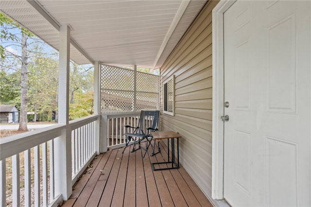 wooden deck with a porch