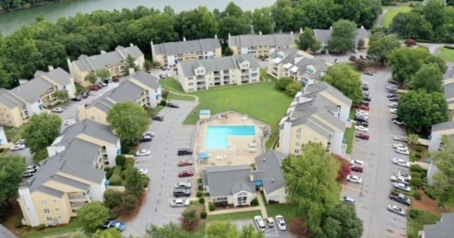 811 Northlake Dr, Anderson, SC 29625 - aerial overview of property's location with a pool and nearby suburban area