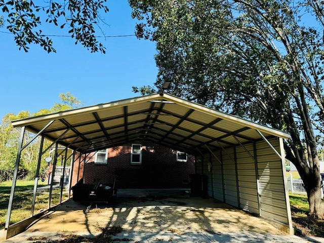 view of parking featuring a carport