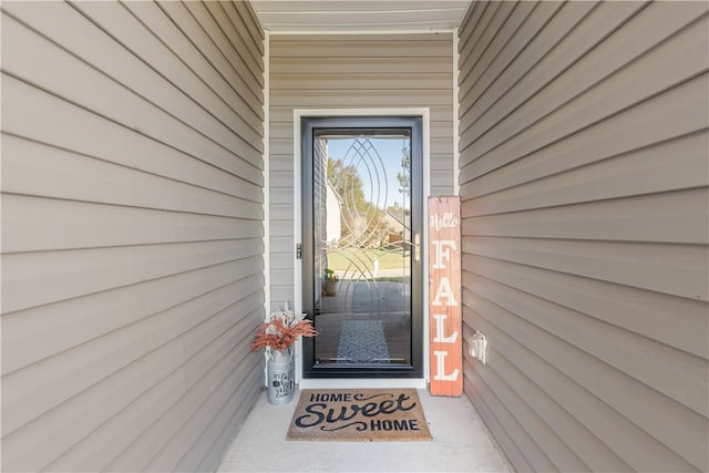 view of doorway to property