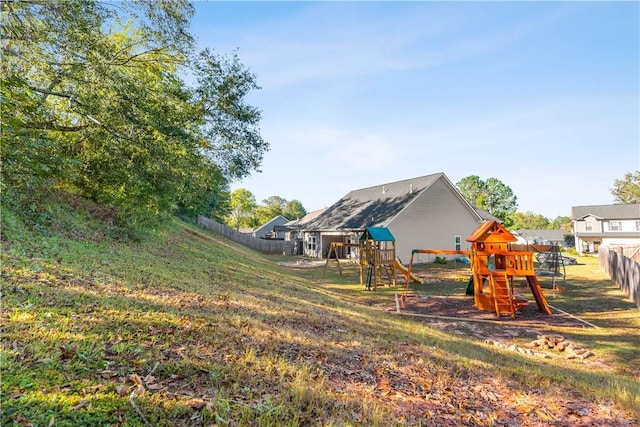 view of yard featuring a playground